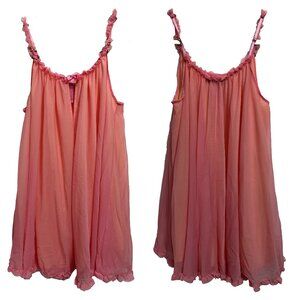 Betsey Johnson Pink Ruffle Babydoll Lingerie Dainty Coquette